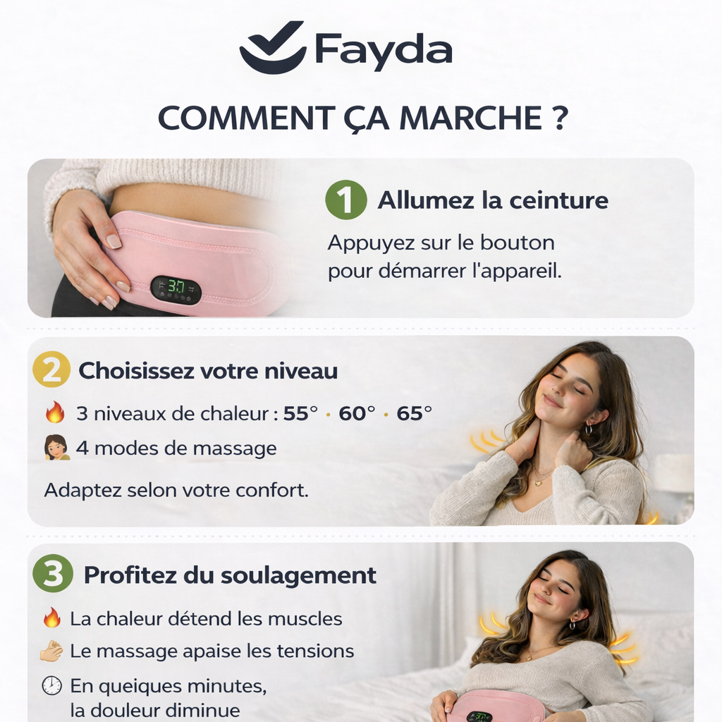 Ceinture chauffante pour soulager les douleurs menstruelles